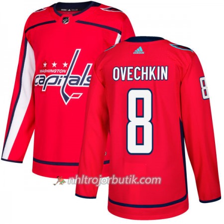 Män Ishockey Washington Capitals Tröja Alexander Ovechkin 8 Adidas 2017-2018 Röd Authentic